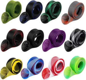 12Pcs Rod Sock Fishing Rod Sleeve, Cover Braided Mesh Rod Protector Pole Gloves Fishing Tools. Flat or Pointed End/Spinning or Casting Rods. for Casting Sea Fishing Rod/Spinning Fishing Rod Kiikooll