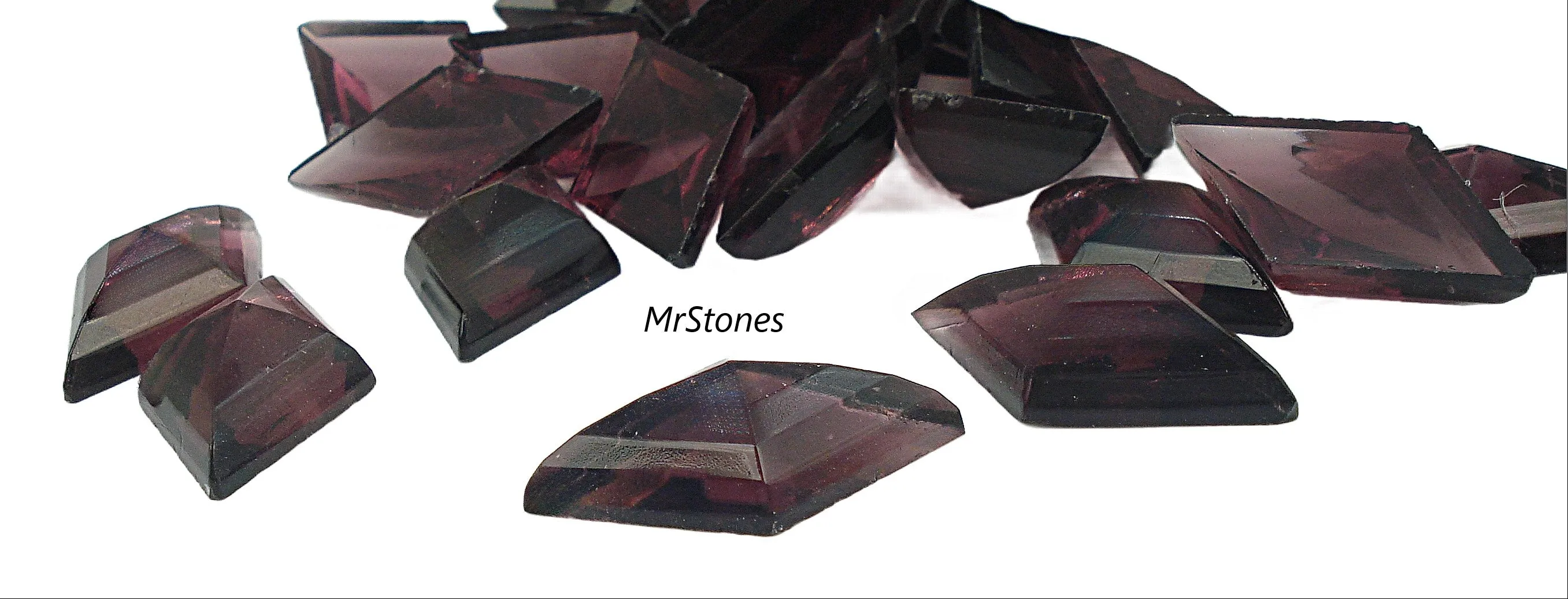 25x15mm (2710) Amethyst Unfoiled Flat Back Diamond Shape Fully Faceted Pointed Top