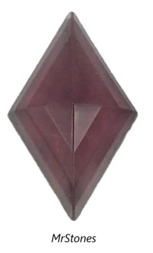 25x15mm (2710) Amethyst Unfoiled Flat Back Diamond Shape Fully Faceted Pointed Top