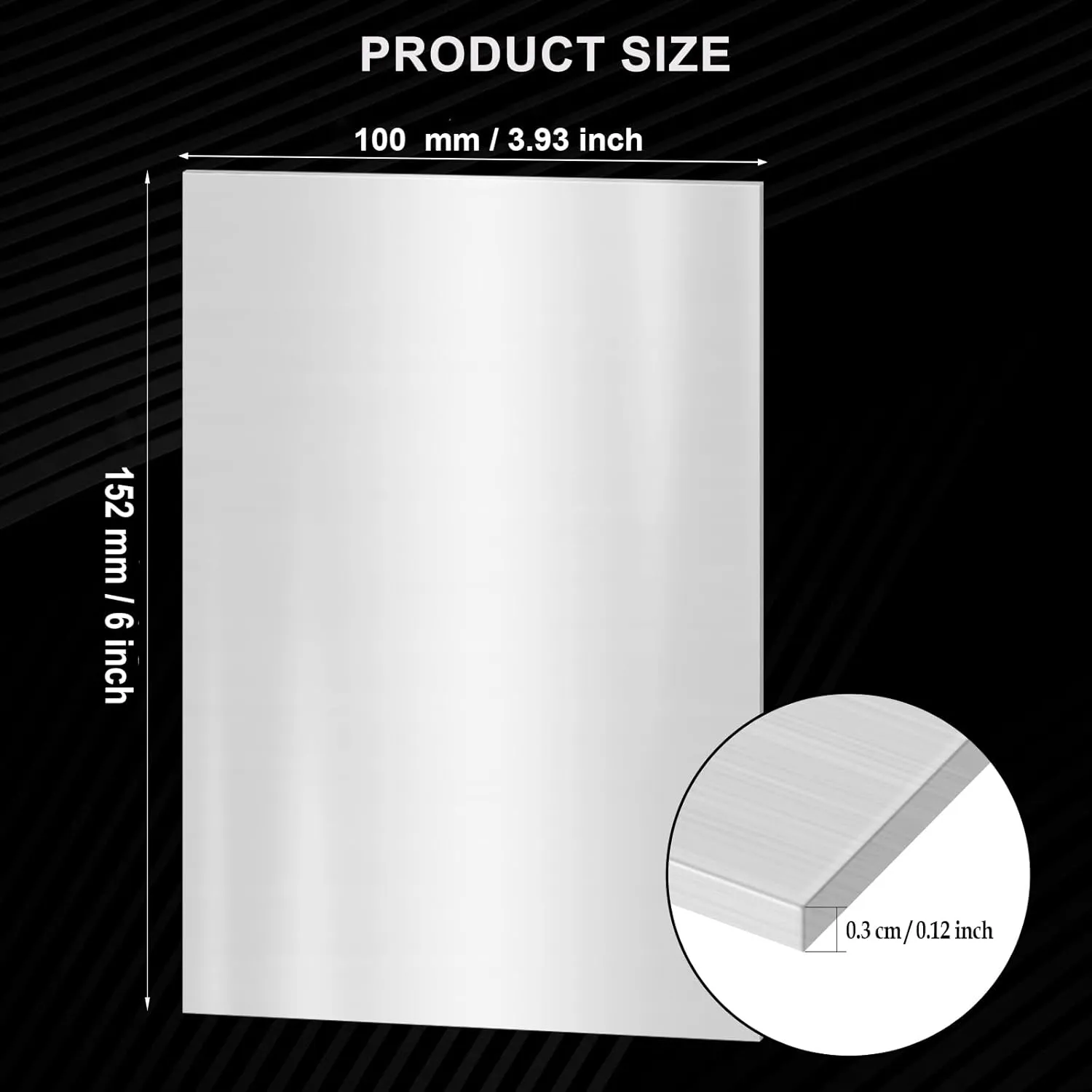 2PACK 304 Stainless Steel Sheets, 4 x 6 x 1/8 inch(10 Gauge) Thickness Stainless Steel Plates Stainless Steel Shim Plates Metal Sheets for Kitchen DIY Craft Making