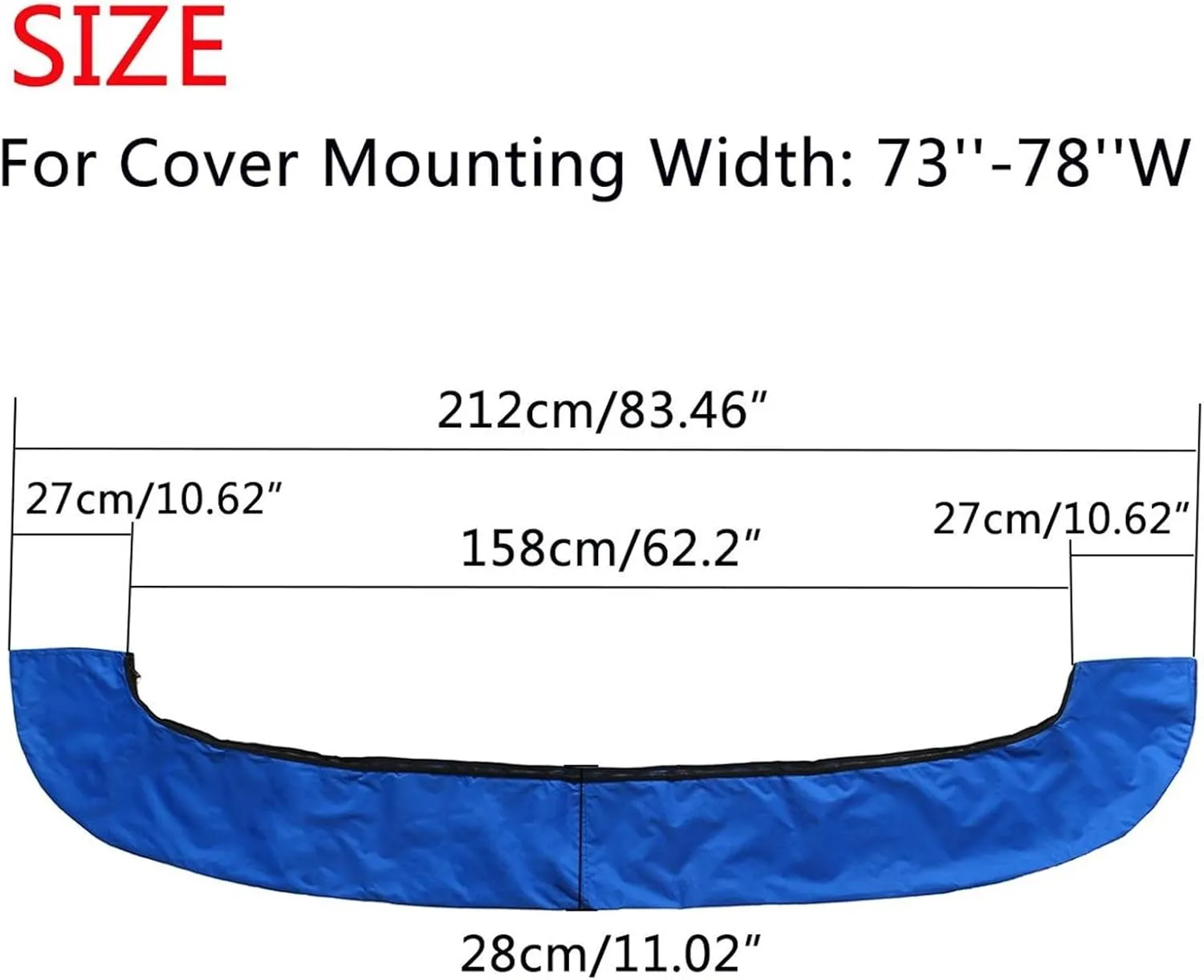 4 Bow Bimini Top Boot Cover 600D Waterproof Anti-UV Bimini Boat Top Canopy Storage Cover Dust-Proof Cover(73-78)