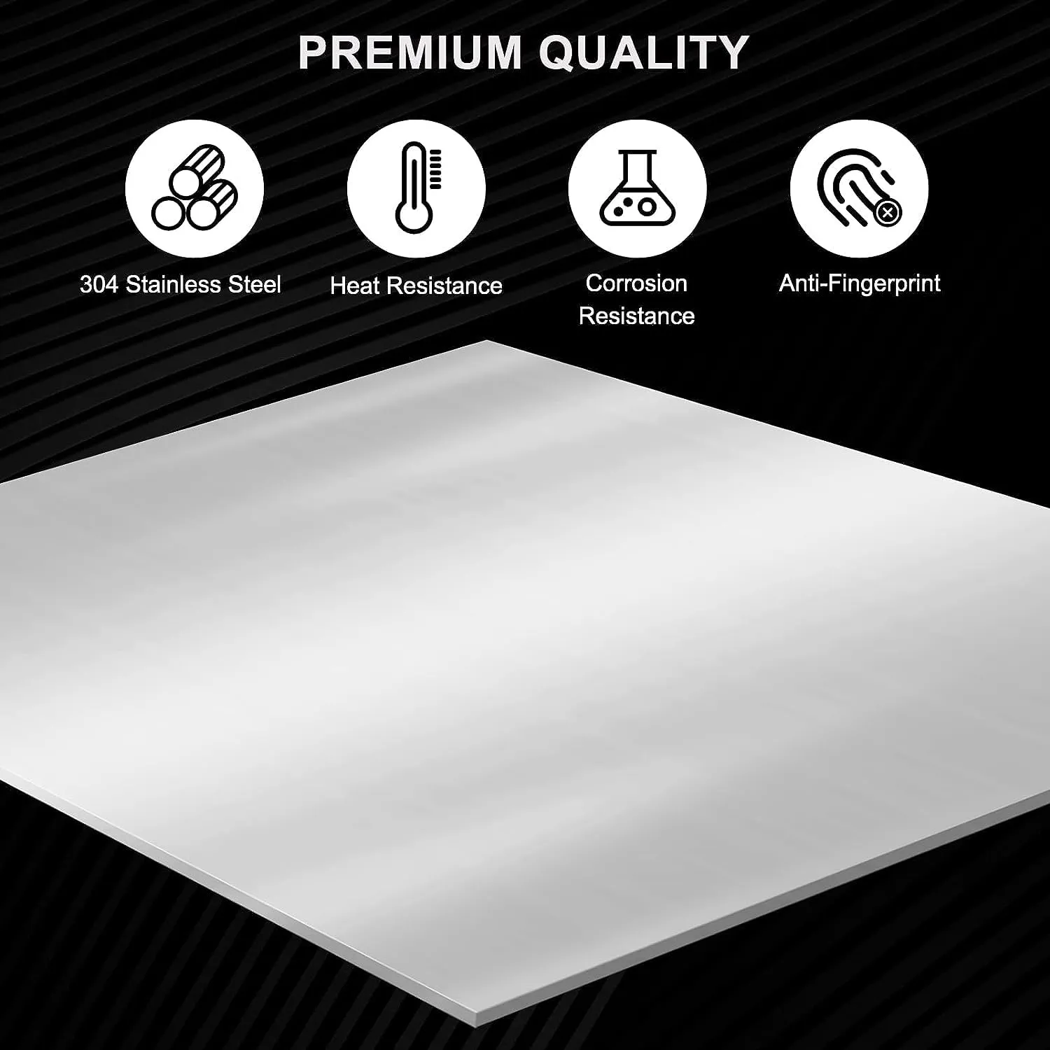 8 x 8 x 1/8 Inch 304 Stainless Steel Sheets, 1/8 Inch(10 Gauge) Thickness Stainless Steel Plates Stainless Steel Shim Plates Metal Sheets for Kitchen DIY Craft Making