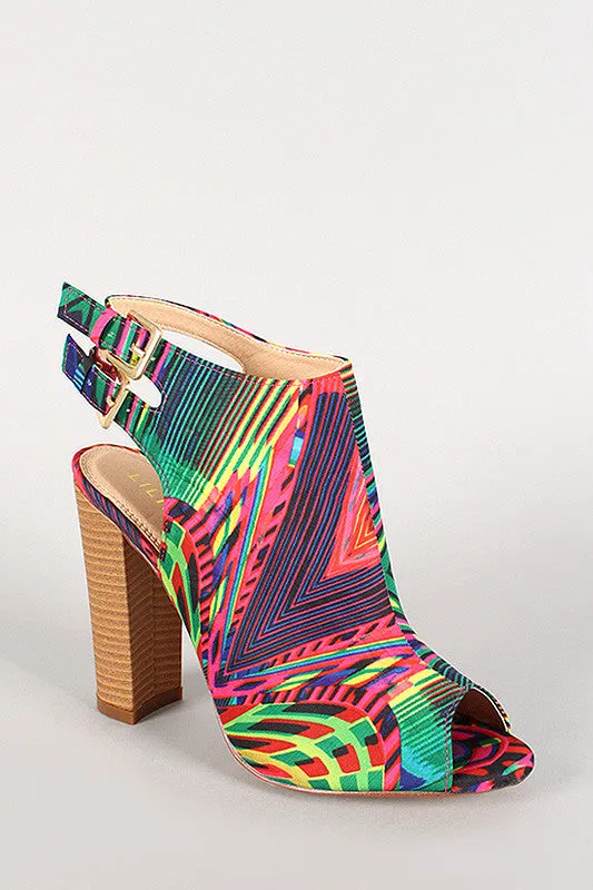 Abstract Peep Mule Buckle Bootie Full range Timely resolution Liliana Toe Double