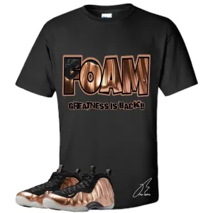 Air Foamposite Copper Matching Shirt, Foam Unisex Sneaker Graphic Tee,Best Gift,Birthday,Gift For Him,Christmas Gift (Black, XXL)