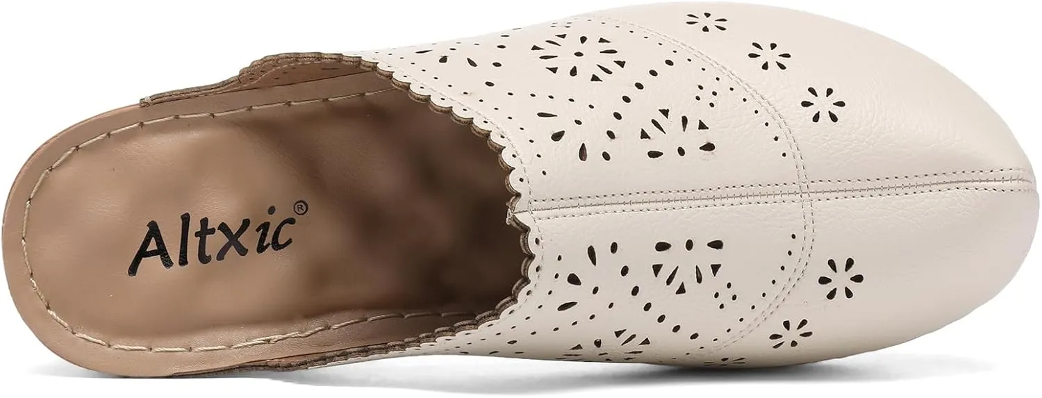 Altxic Women's Cut-Out Vamp Comfortable Slip On Open Back Mule Clogs