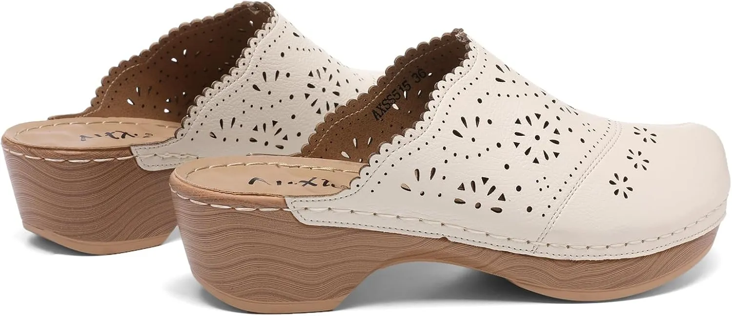 Altxic Women's Cut-Out Vamp Comfortable Slip On Open Back Mule Clogs