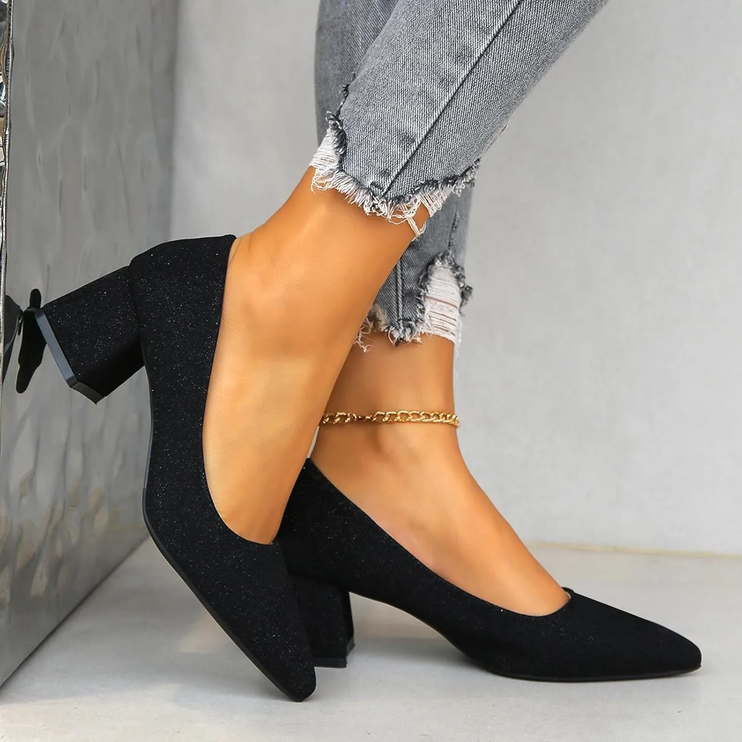 AMDBEL Summer Sandals for Women 2024, Pointed Toe Adjustable Strap Buckle Slingback Sandals Solid Color Fashion Sandals