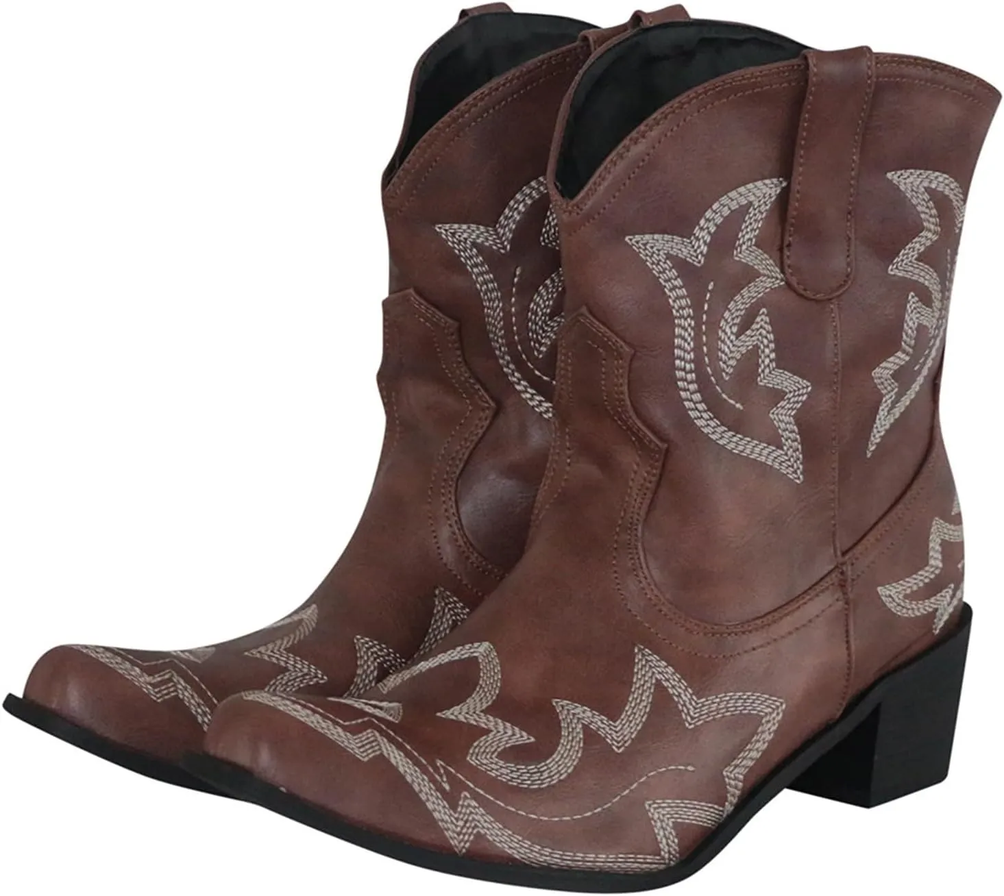 AMDBEL Wide Calf Boots for Women Low Heel Womens Fall Boots 2024 Winter Pointed Toe Western Cowboy Boots Fashion Shoes