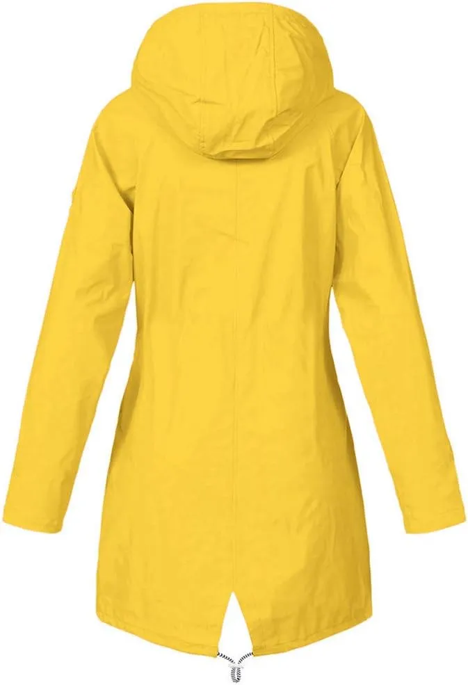 Aniywn Women's Waterproof Raincoat Outdoor Hooded Rain Jacket Windbreaker Lightweight Travel Rain Jacket Coats with Hood