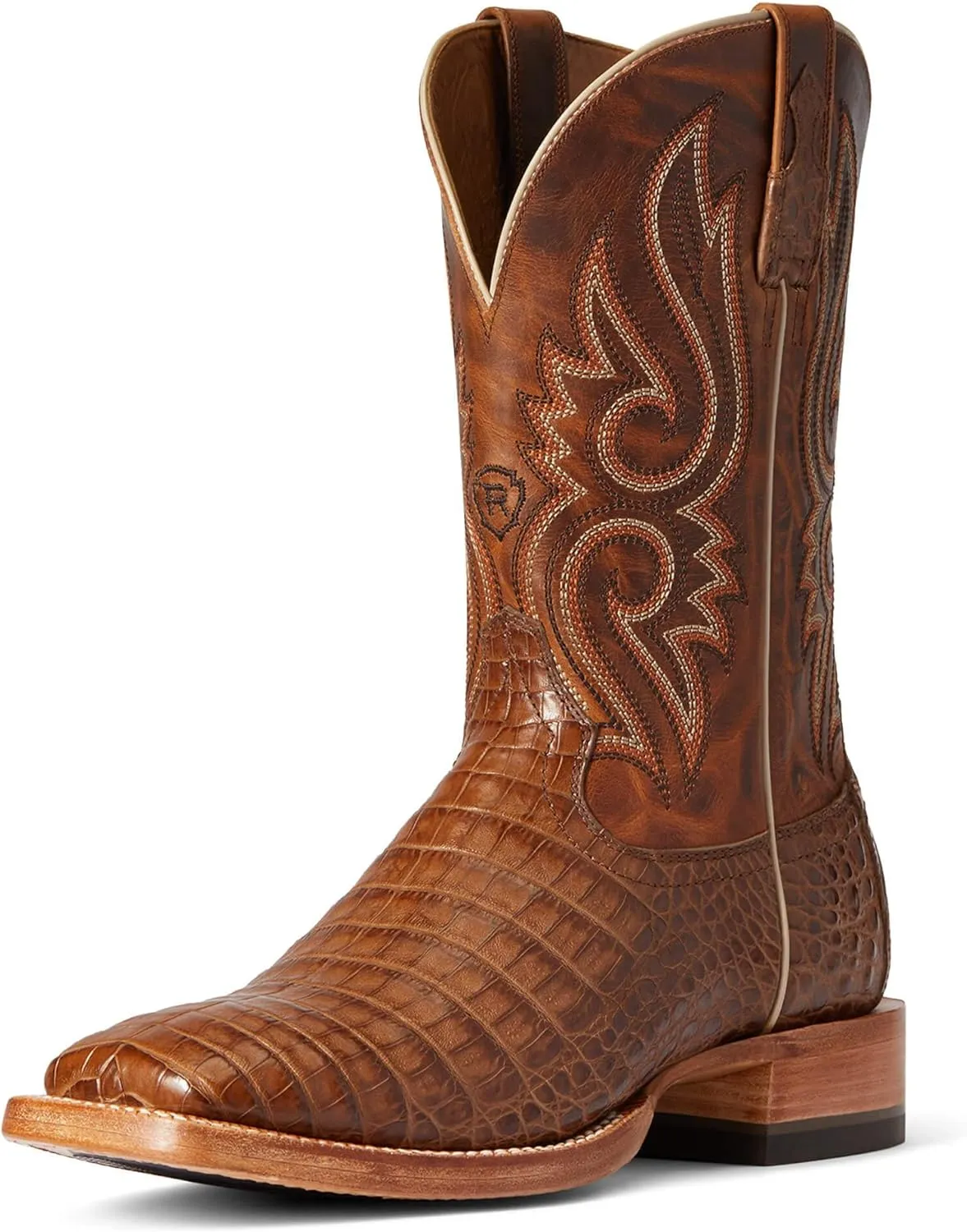 ARIAT Women's Western Mens Rls Denton NTRL Caiman Belly/Cml Tan
