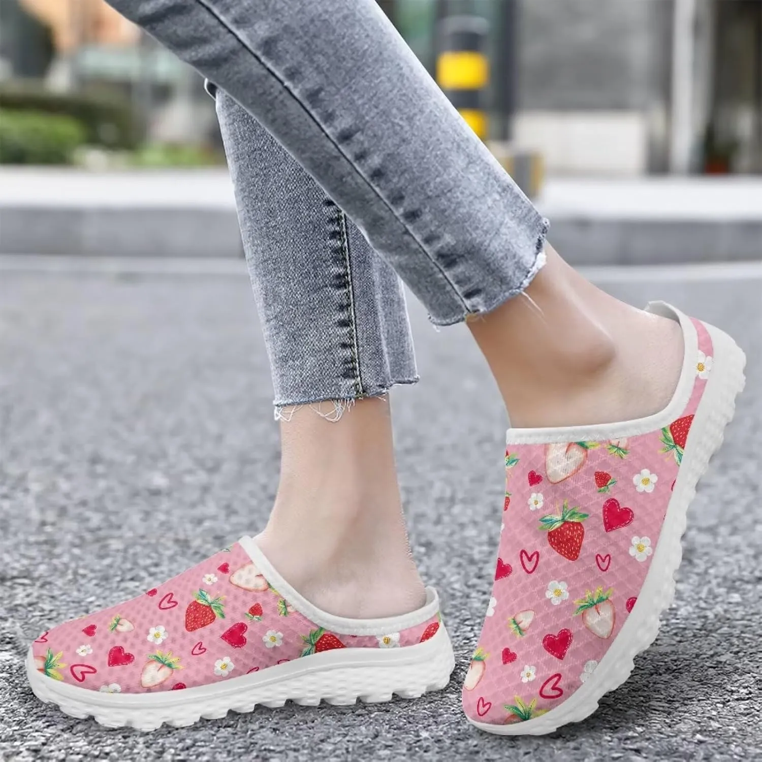 Backless Mesh Mule Shoes for Women Summer Light Breathable Shoe, Non-Slip, Easy Wear for Walking and Parties