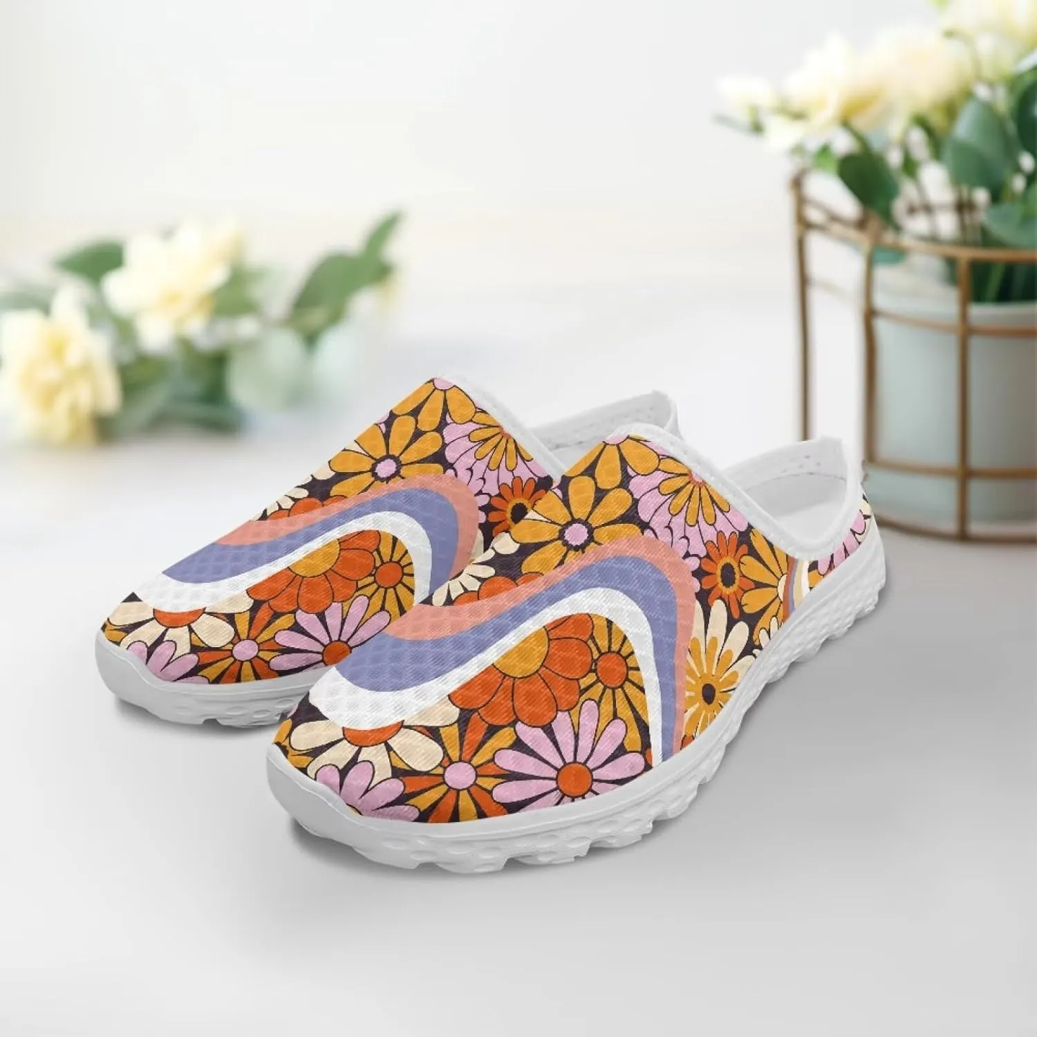 Backless Mesh Mule Shoes for Women Summer Light Breathable Shoe, Non-Slip, Easy Wear for Walking and Parties