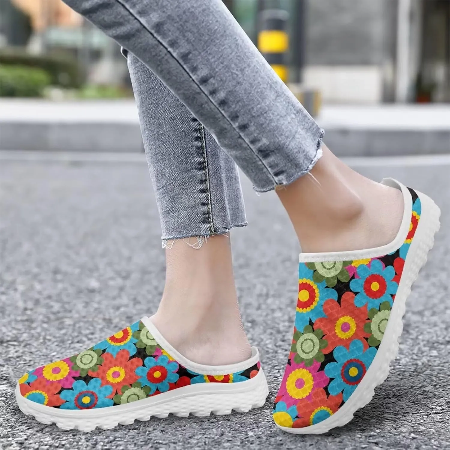 Backless Mesh Mule Shoes for Women Summer Light Breathable Shoe, Non-Slip, Easy Wear for Walking and Parties