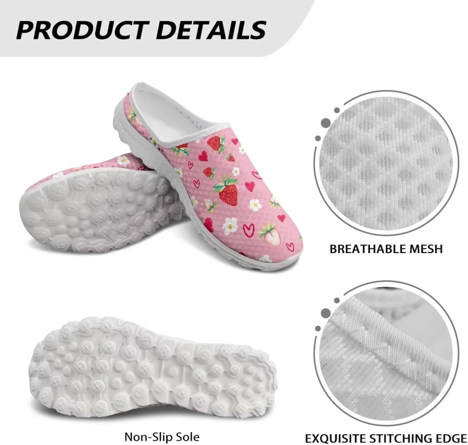 Backless Mesh Mule Shoes for Women Summer Light Breathable Shoe, Non-Slip, Easy Wear for Walking and Parties