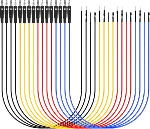 Banana Plug Jumper Wires Kit, 16pcs 4mm Stackable Breadboard Jumper Test Lead, Male to Female, Universal Breakout Test Leads for Electrical Testing