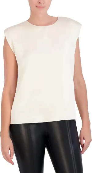 BCBGMAXAZRIA Women's Round Neck Sleeveless Pullover Blouse