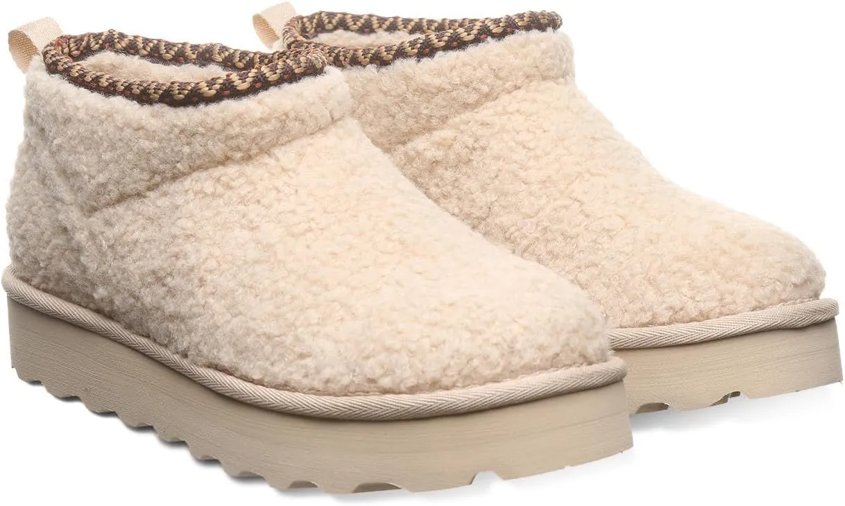 BEARPAW Women's Snuggle Daphne Deco Slip on Ankle Winter Boot