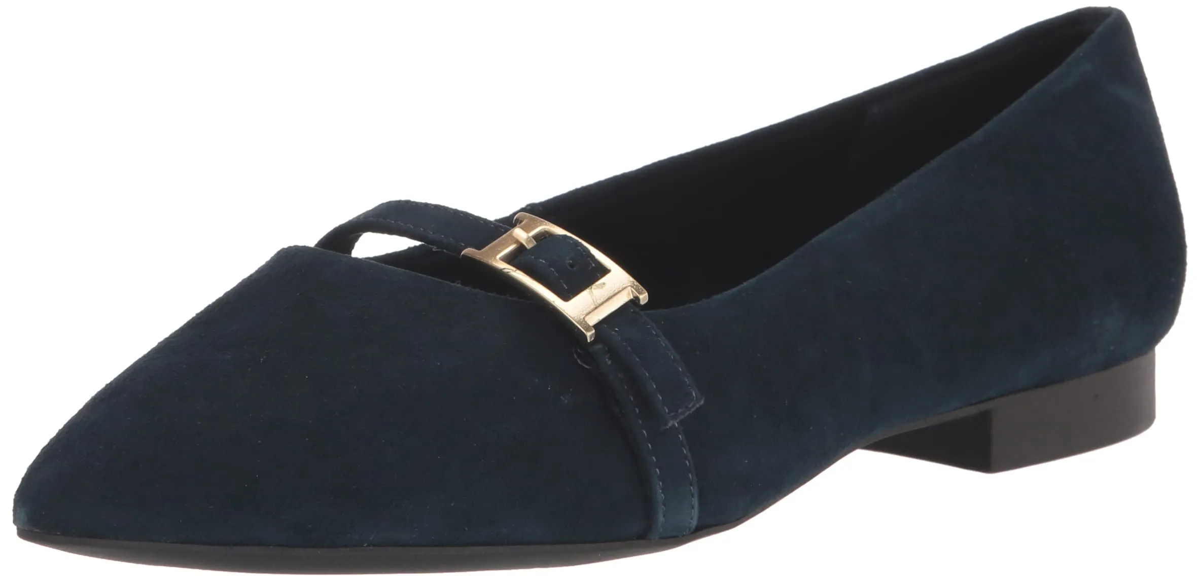 Bella Vita Women's Evanna Ballet Flat, Navy Suede Leather, 5