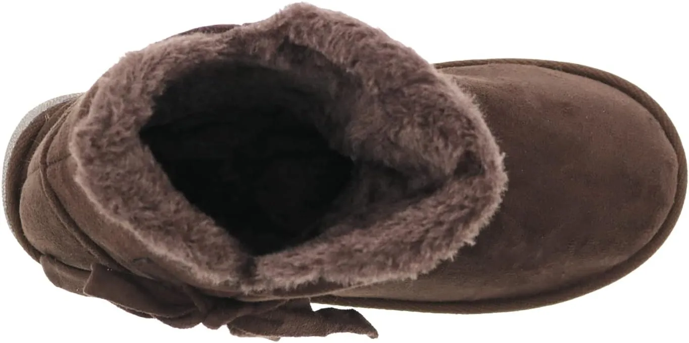 Bellini Ace Women's Short Microsuede Winter Boot With Bow