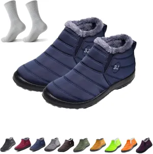 Boojoy Winter Snow Boots,Women's Waterproof Orthopedic Warm Boots,Anti-Slip Fur Lined Slip On Shoes for Women Men