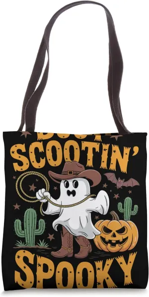 Boot Scootin' Spooky Ghost Boo Cowboy Rodeo Tote Bag