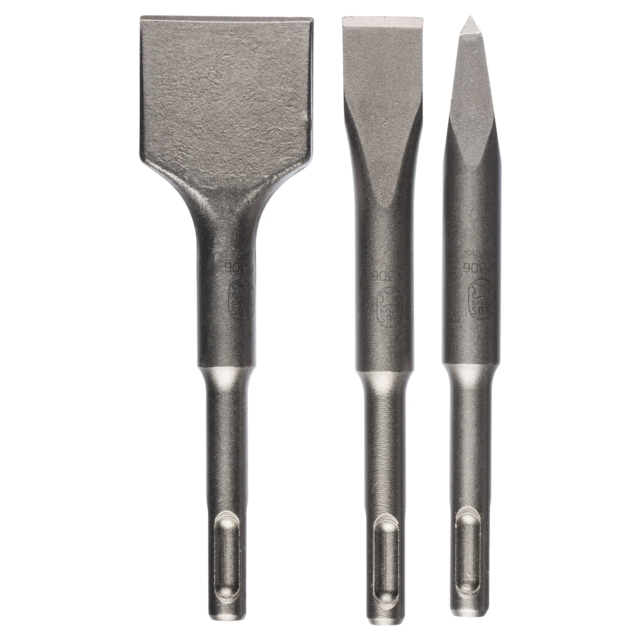 Bosch Professional SDS-Plus Hammer Drill Bit Stubby Chisel Set - 3 Pieces (Flat, Spade, Pointed)