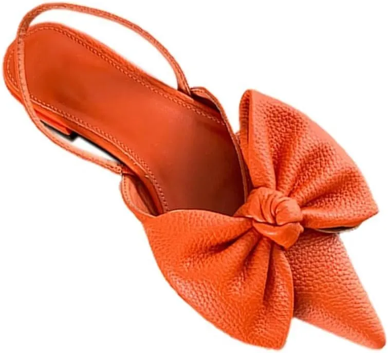 Bow-Knot Flat Shoes Women Comfortable Pointed Toe Slingback Women's Flats