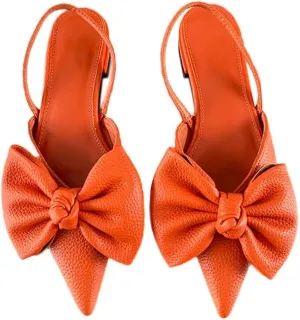 Bow-Knot Flat Shoes Women Comfortable Pointed Toe Slingback Women's Flats