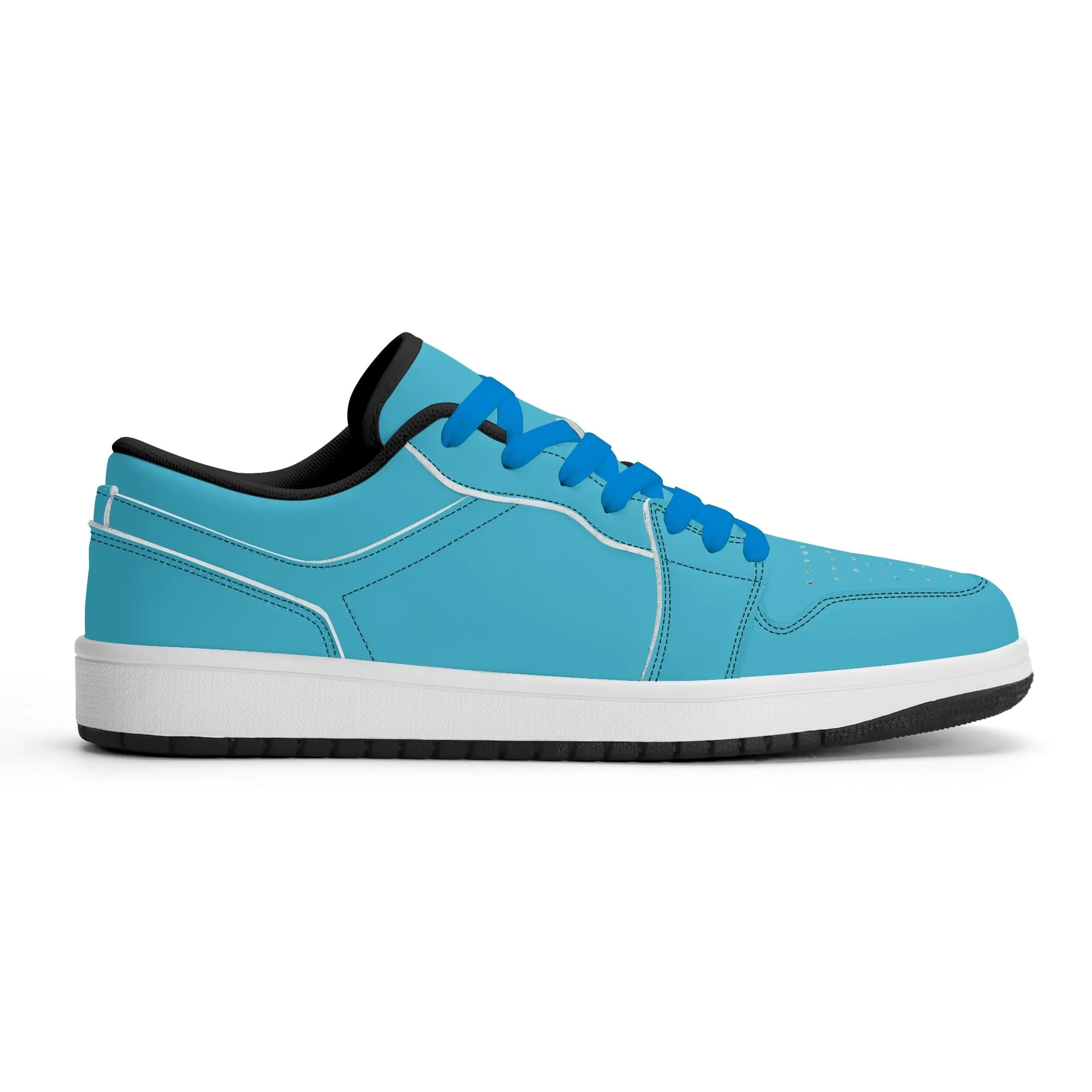 Bright Summer Sky Low Top Leder Sneaker für Herren