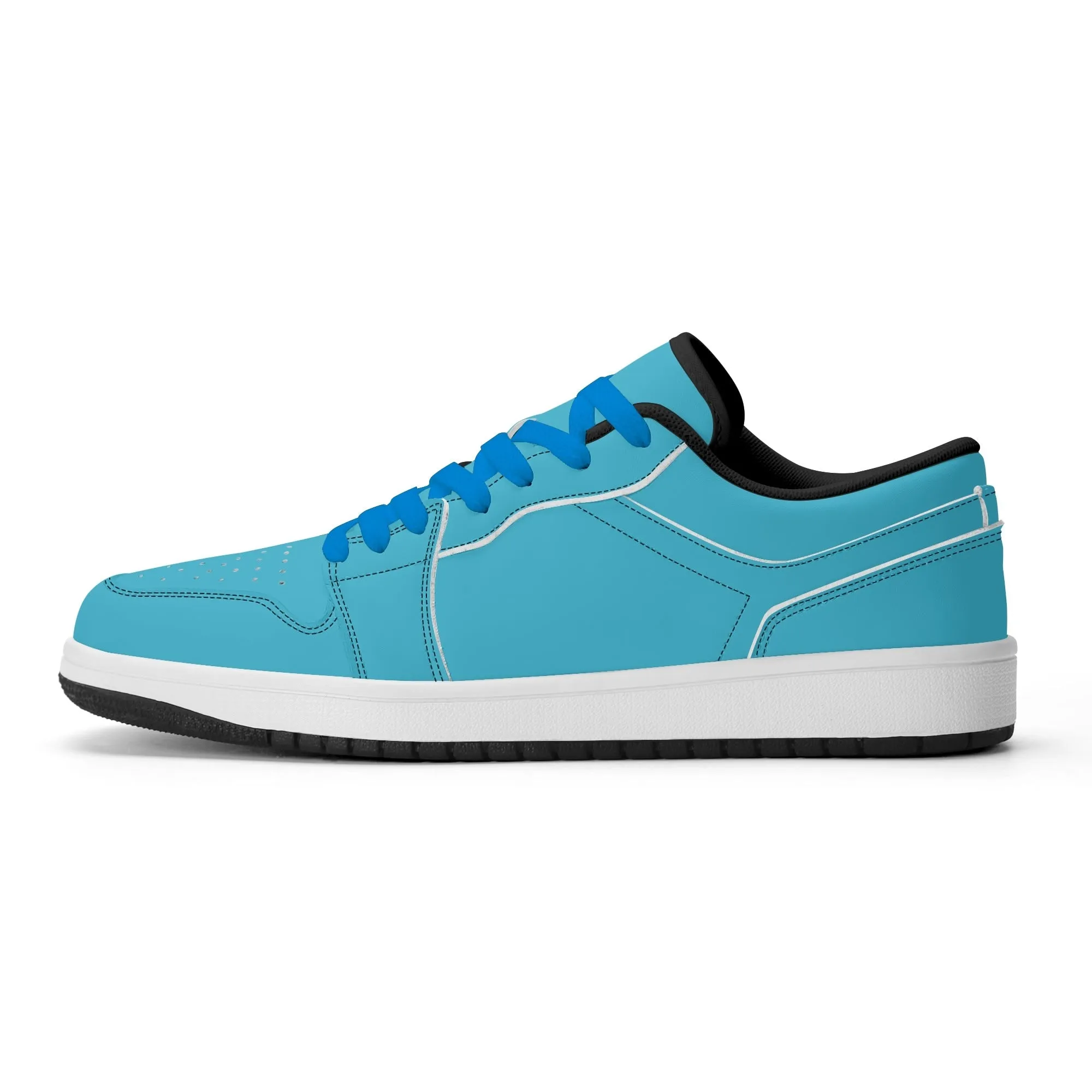 Bright Summer Sky Low Top Leder Sneaker für Herren