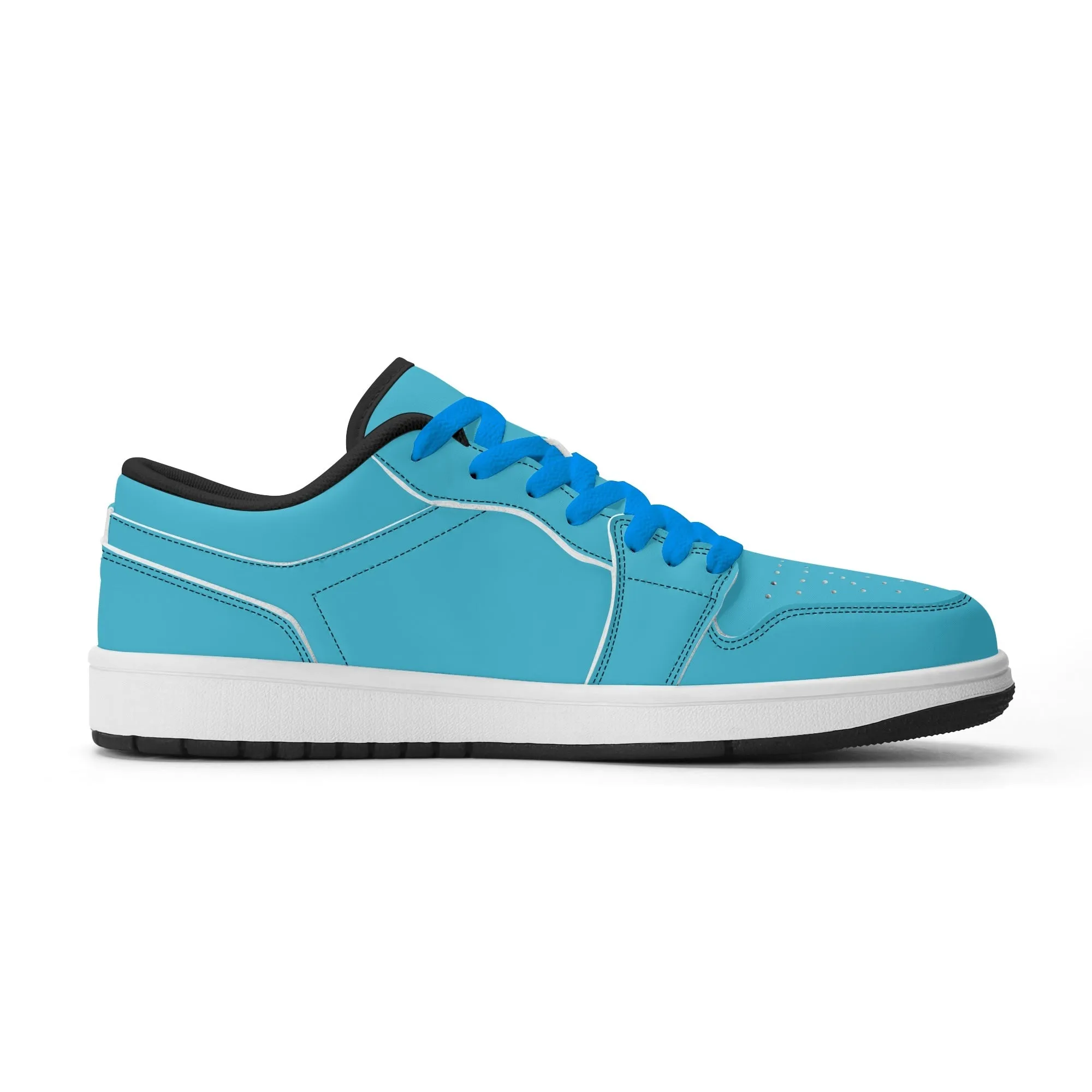Bright Summer Sky Low Top Leder Sneaker für Herren
