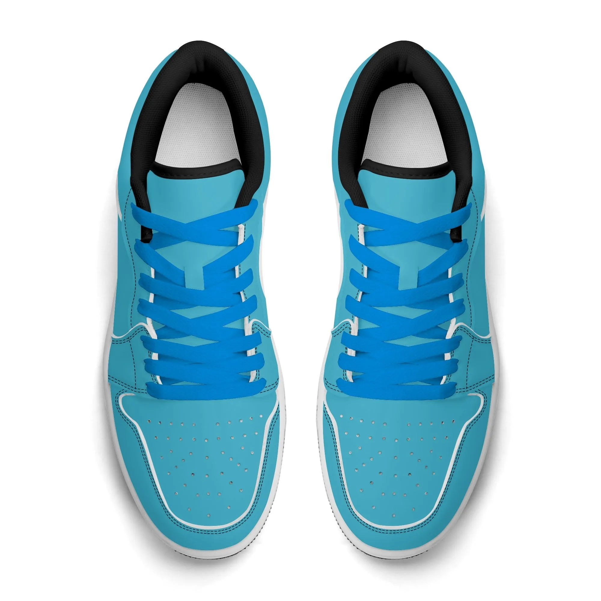 Bright Summer Sky Low Top Leder Sneaker für Herren