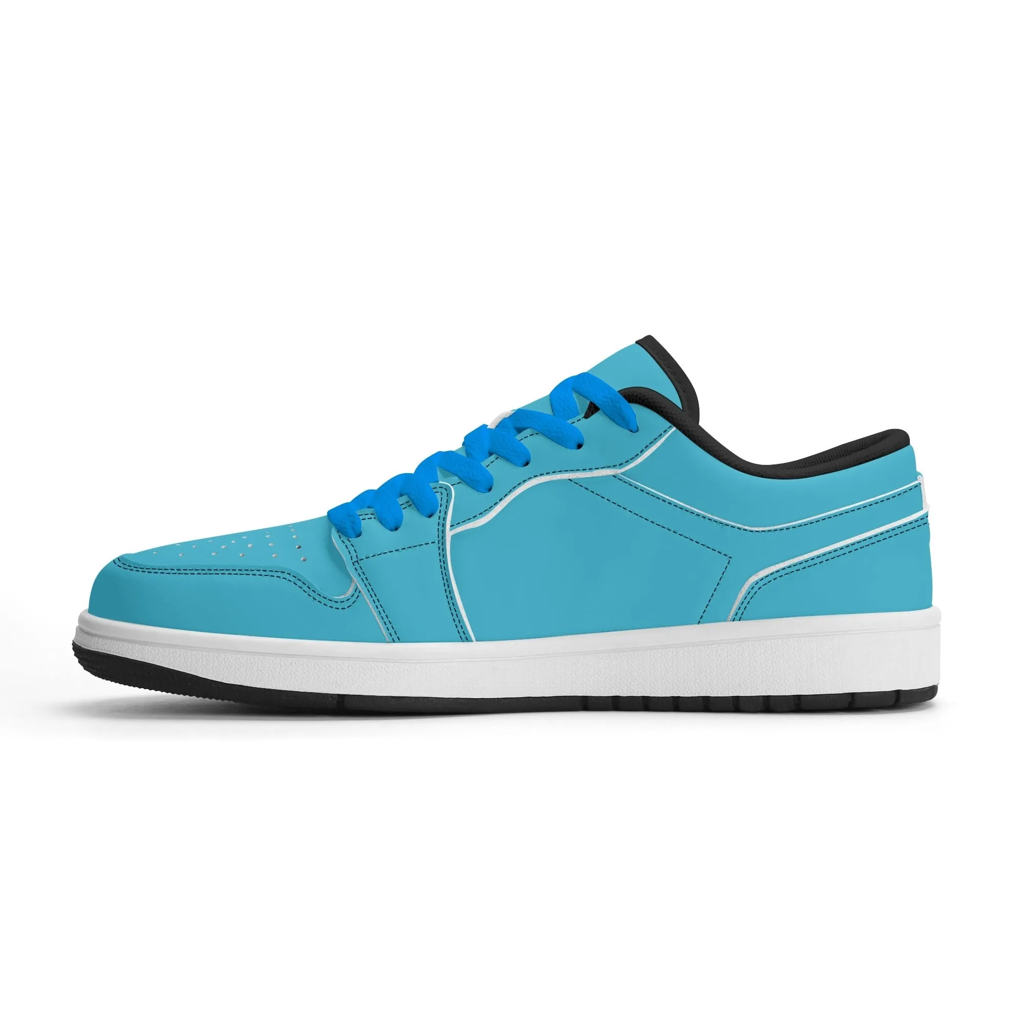 Bright Summer Sky Low Top Leder Sneaker für Herren