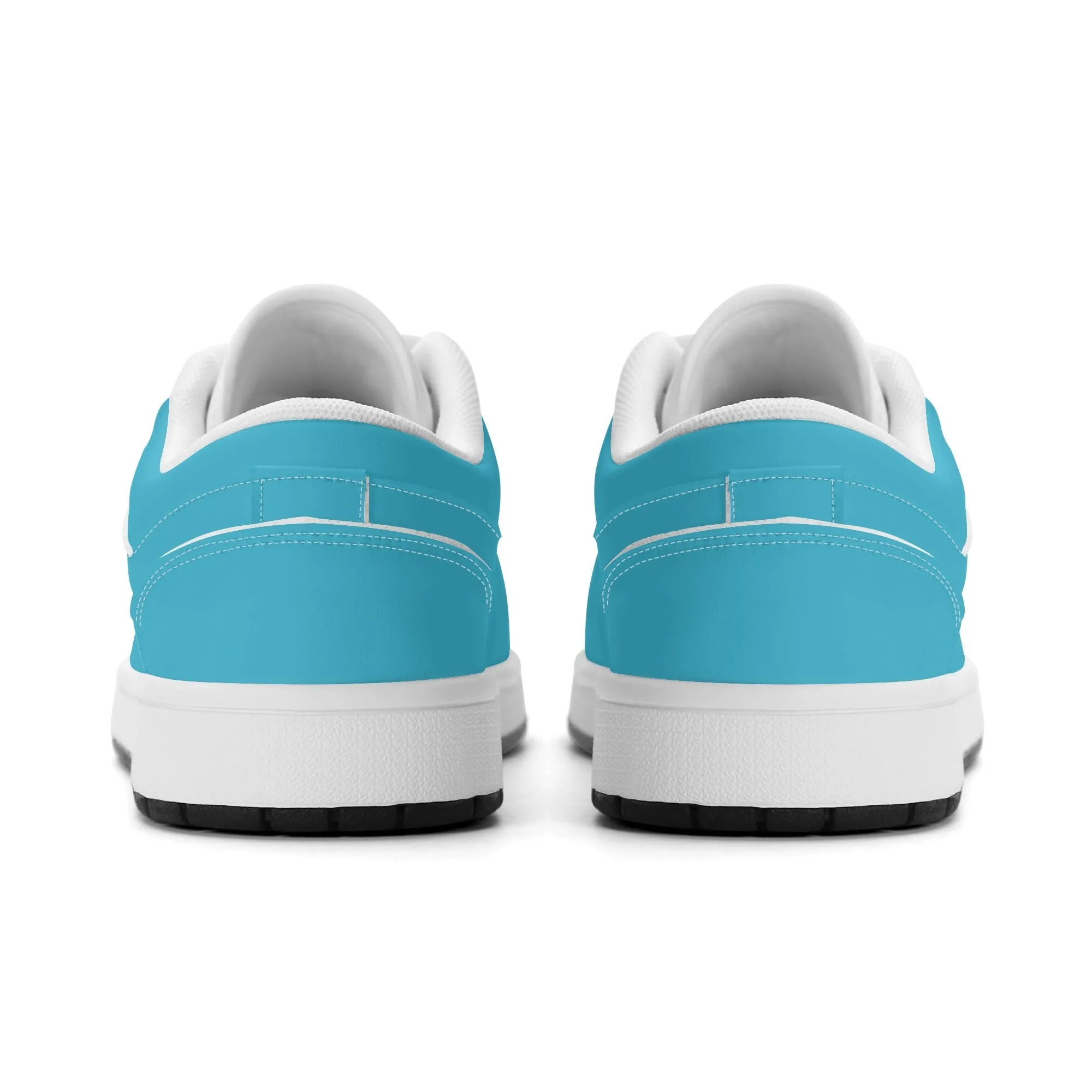 Bright Summer Sky Low Top Leder Sneaker für Herren