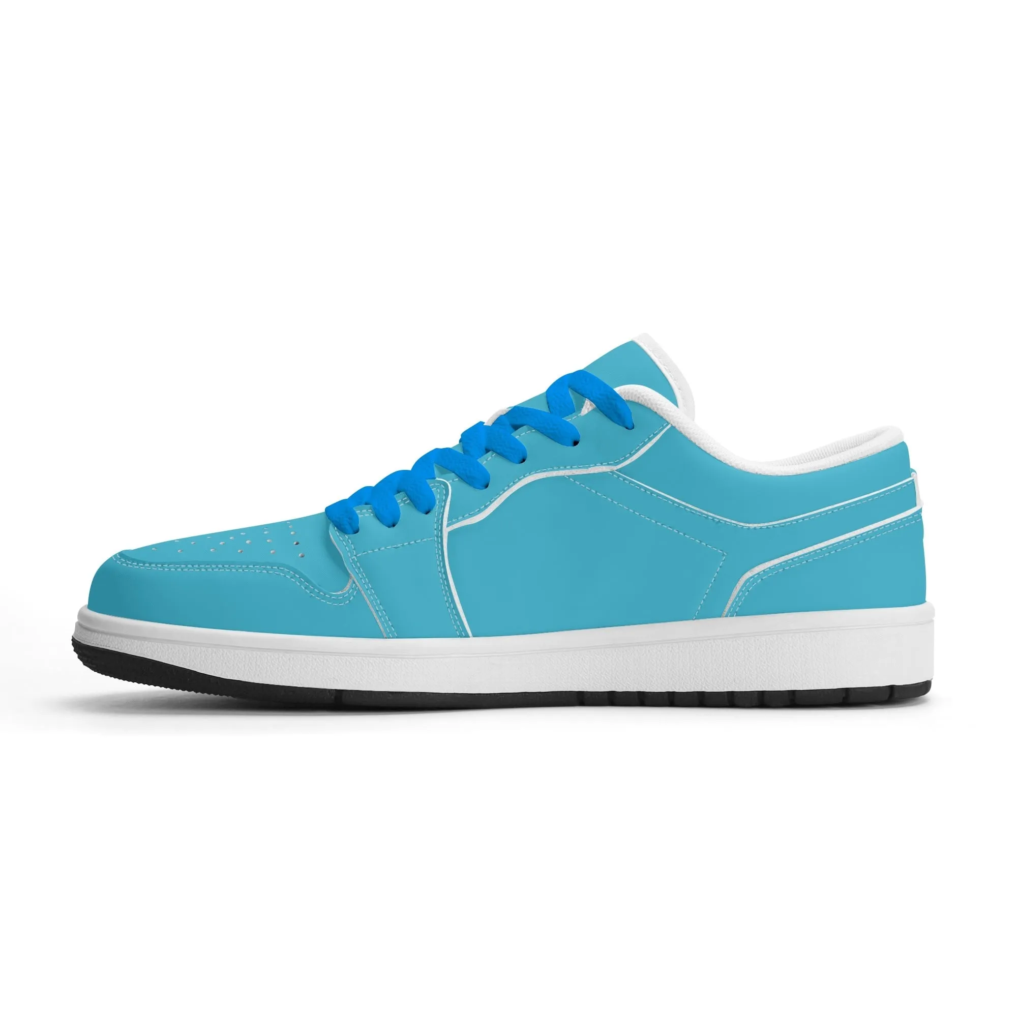 Bright Summer Sky Low Top Leder Sneaker für Herren