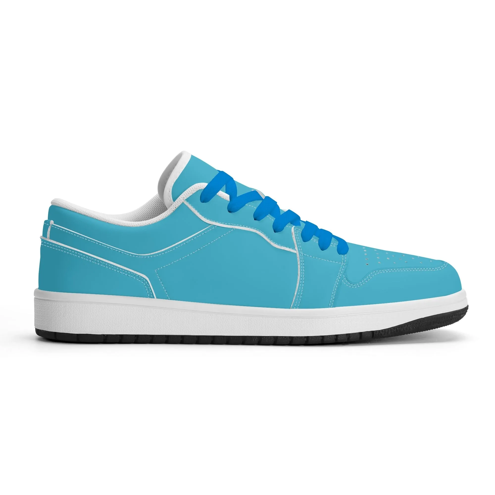 Bright Summer Sky Low Top Leder Sneaker für Herren