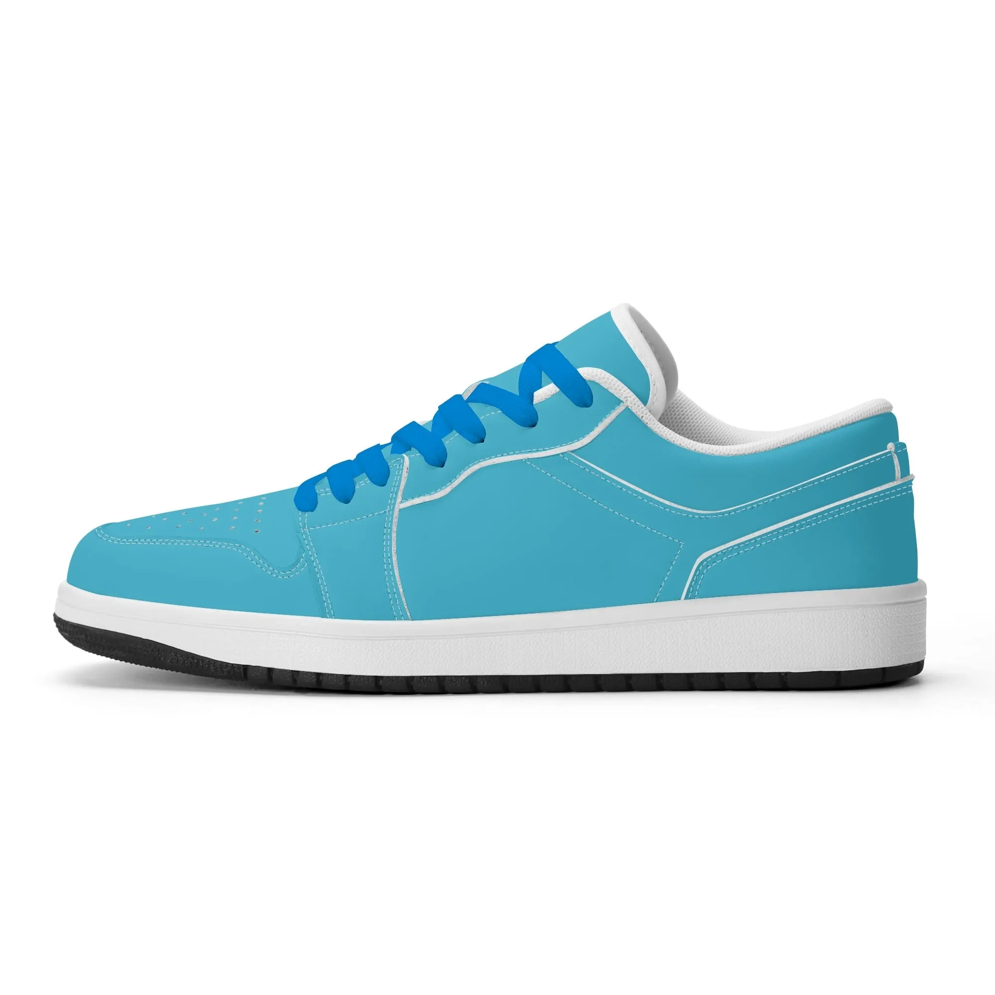 Bright Summer Sky Low Top Leder Sneaker für Herren