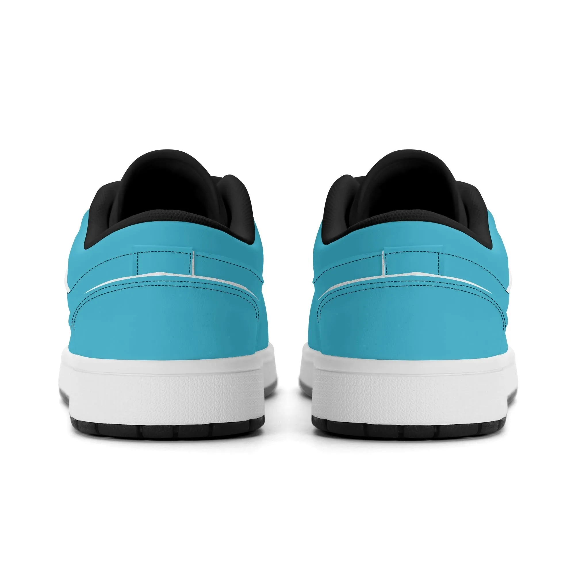 Bright Summer Sky Low Top Leder Sneaker für Herren