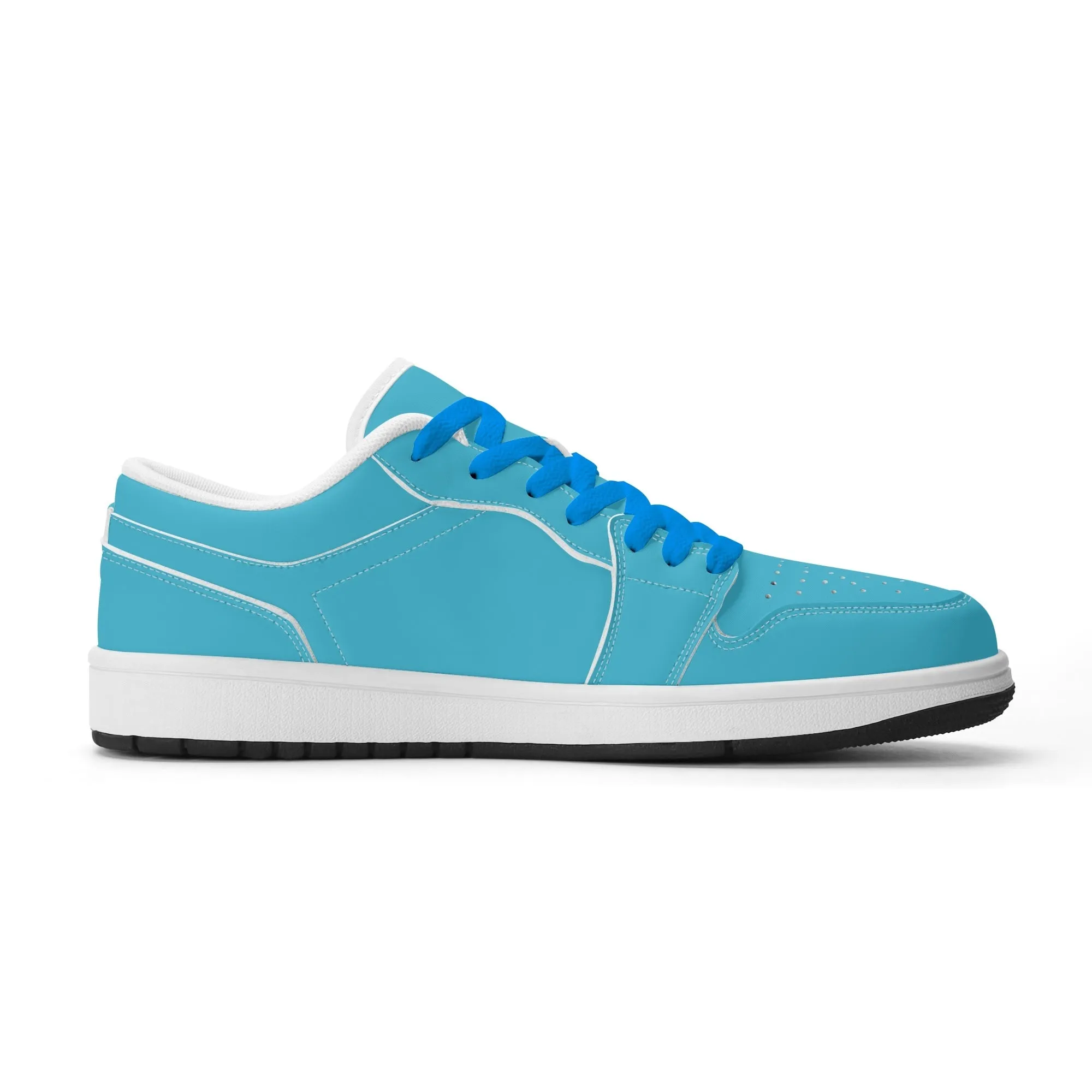Bright Summer Sky Low Top Leder Sneaker für Herren