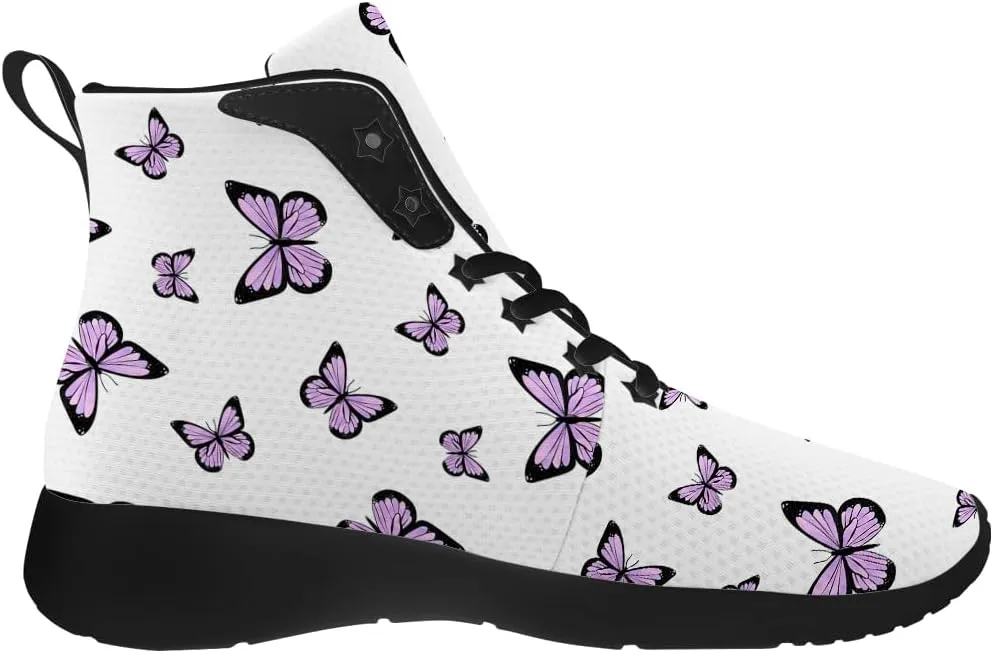 Butterfly Shoes for Women High Top Sneakers Running Waking Shoes Gifts for Mom Girlfriend