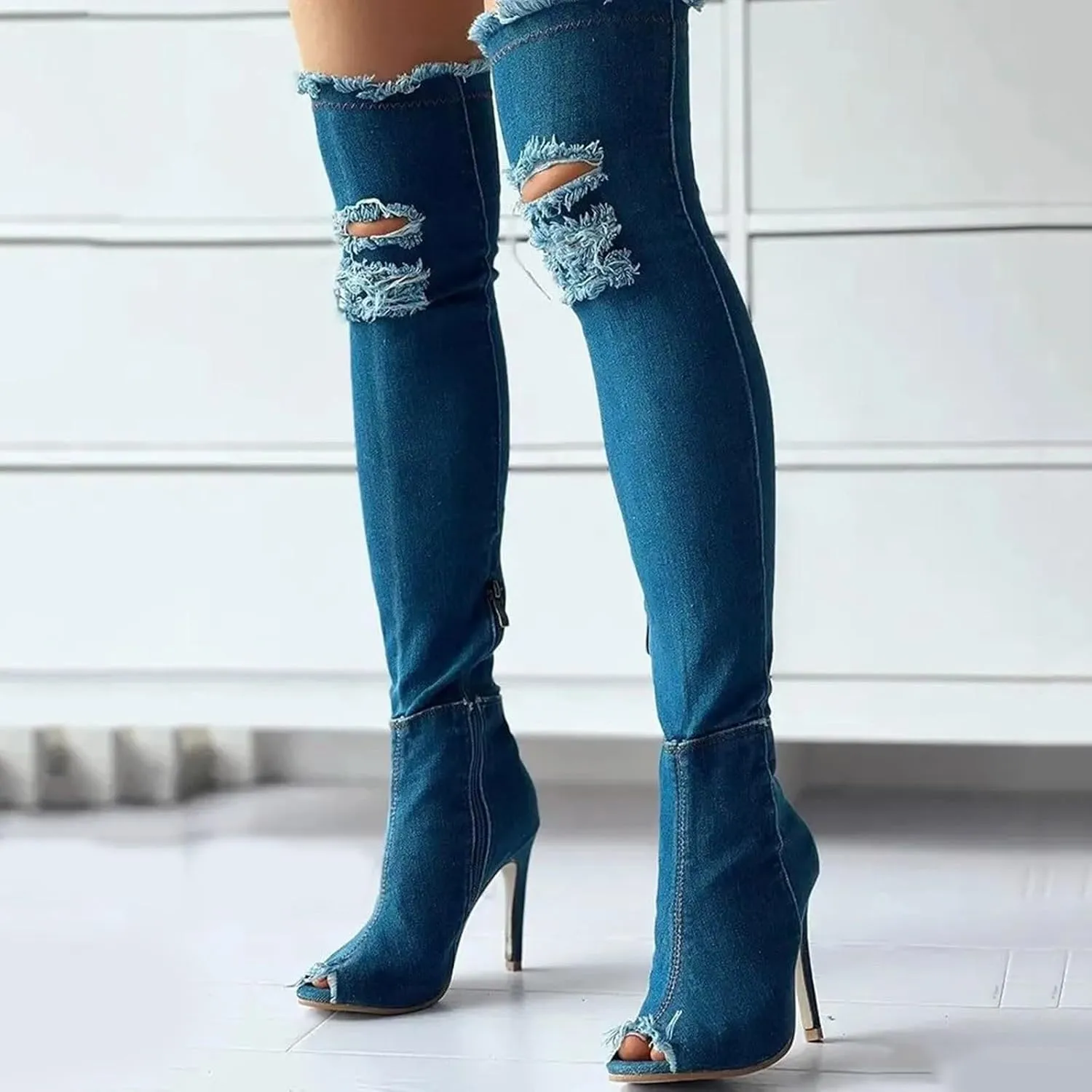 Cathalem Over the Knee Boots for Women High Heels Over The Knee Boots Thigh High Pointed Toe Stiletto Long Fall Sexy Boots