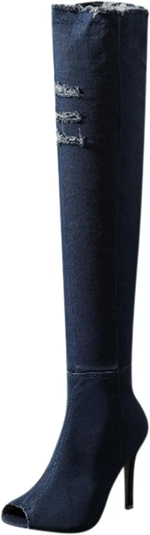 Cathalem Over the Knee Boots for Women High Heels Over The Knee Boots Thigh High Pointed Toe Stiletto Long Fall Sexy Boots