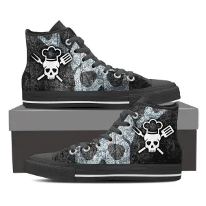 chef skull ladies high top sneakers