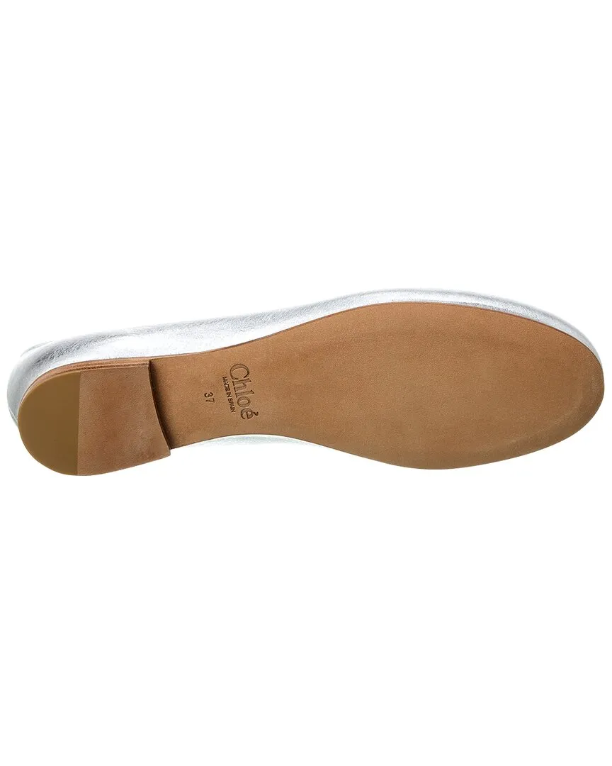 Chloé Marcie Metallic Leather Ballet Flat