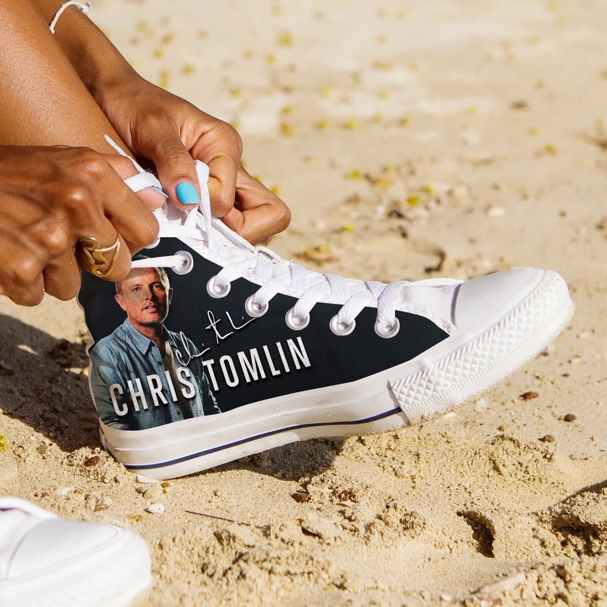 chris tomlin ladies high top sneakers