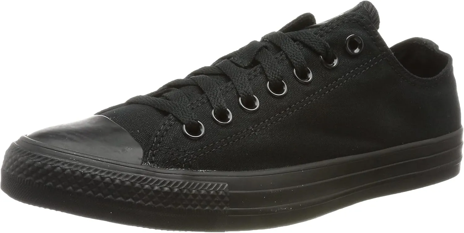 Converse Chuck Taylor All Star Canvas Low Top Sneaker, Black Monochrome ,12 mens_us/14 womens_us