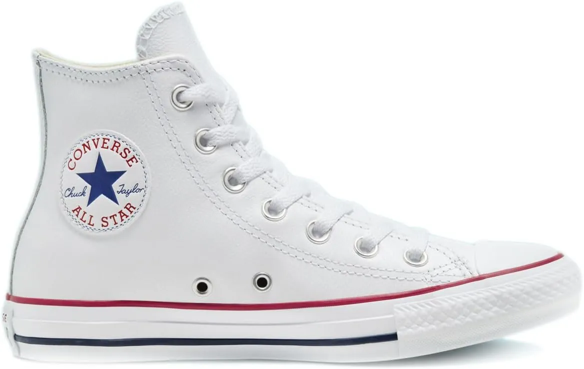 Converse Men's CTAS Leather Hi Top, White, Size 7.5