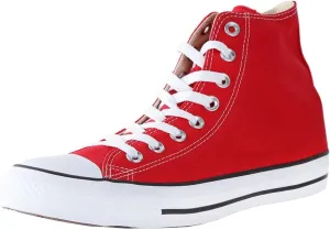 Converse Unisex-Adult Chuck Taylor All Star Leather High Top Sneaker (Red - White - Black, Numeric_6)