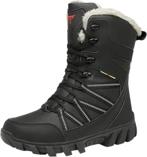 Cotton Snow Boots for Men Water Proof Insulated Mid Calf Boots Fleece Lined Warm Winter Non Wooden Snow Shoes for Men