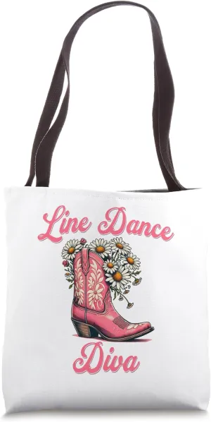Country Western Cowboy Boots Line Dancing Line Dance Diva Tote Bag